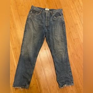 Agolde Agoldes in Riley size 30 fits size 10 or 12 denim blue wash excellent
